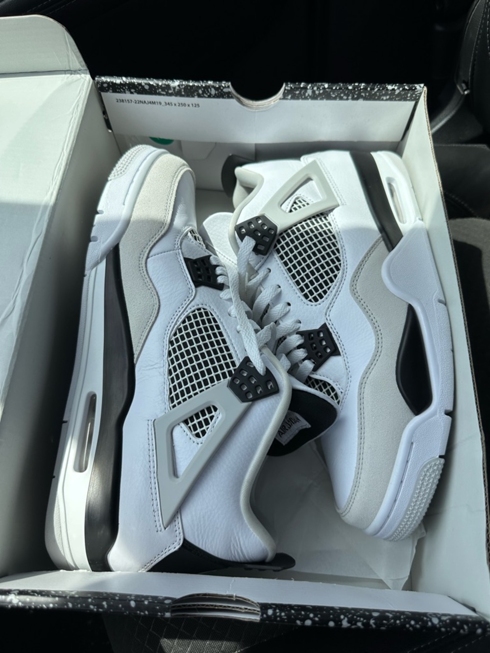 Jordan Retro 4 White, Black & Gray Sneakers